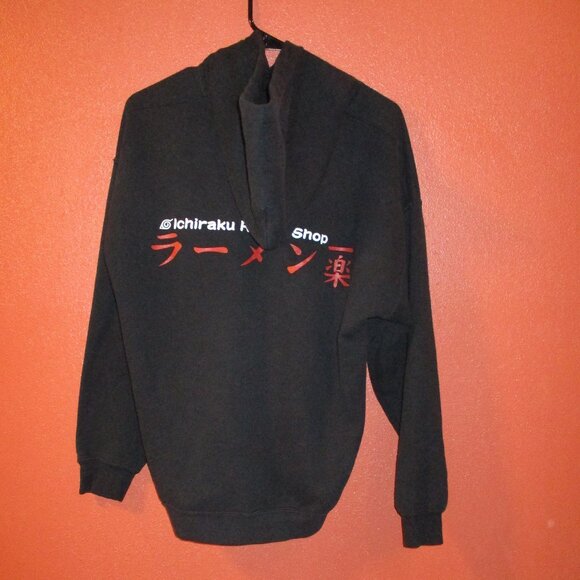 Naruto Woman Large Black Gray Yellow White Graphic Long Sleeve Pullover Hoodie - Picture 3 of 7